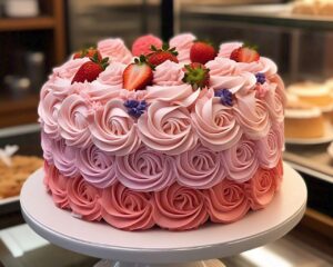 Pink Ombre Rosette Cake
