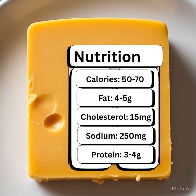 calories in a slice of american cheese
